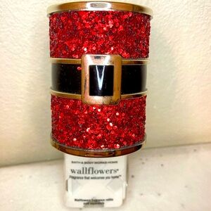 Bath & Body Works Wallflowers Plug Christmas Red Glitter Santa Belt NEW